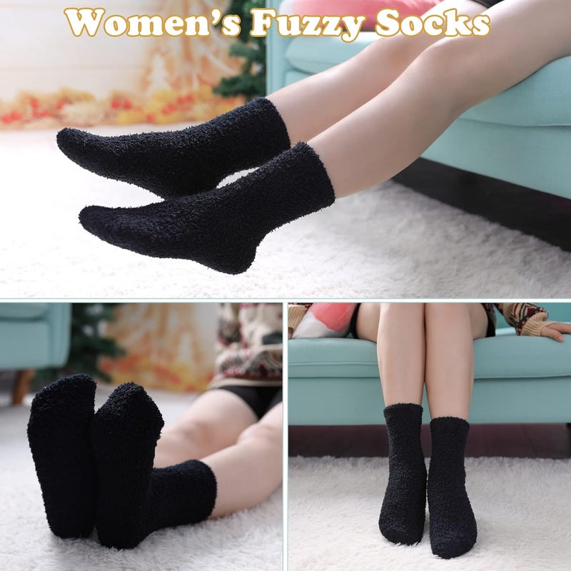 SDBING Fuzzy Socks for Women Soft Fluffy Home Sleeping Socks Cozy Warm Slipper Socks 6 or 5 Pairs - Image 3